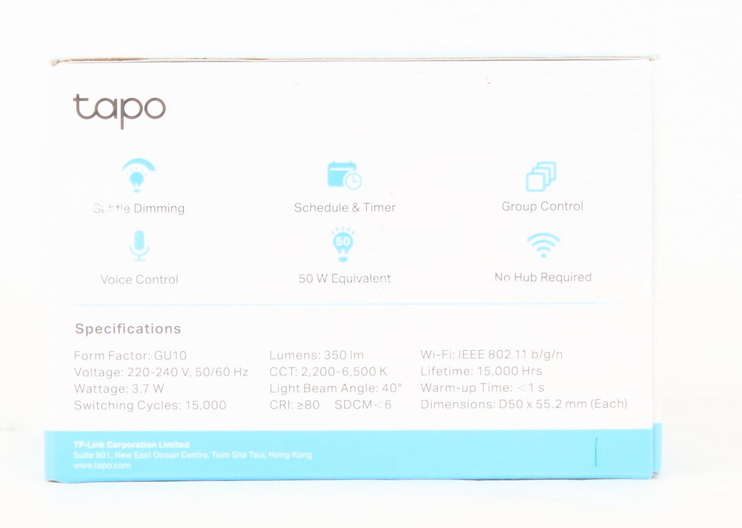 Tapo Smart WLAN Light Bulb GU10 L630, 4 Pieces, Energy Saving, 3.5 W Equivale...