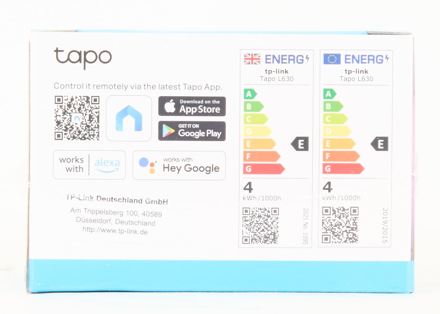 Tapo Smart WLAN Light Bulb GU10 L630, 4 Pieces, Energy Saving, 3.5 W Equivale...
