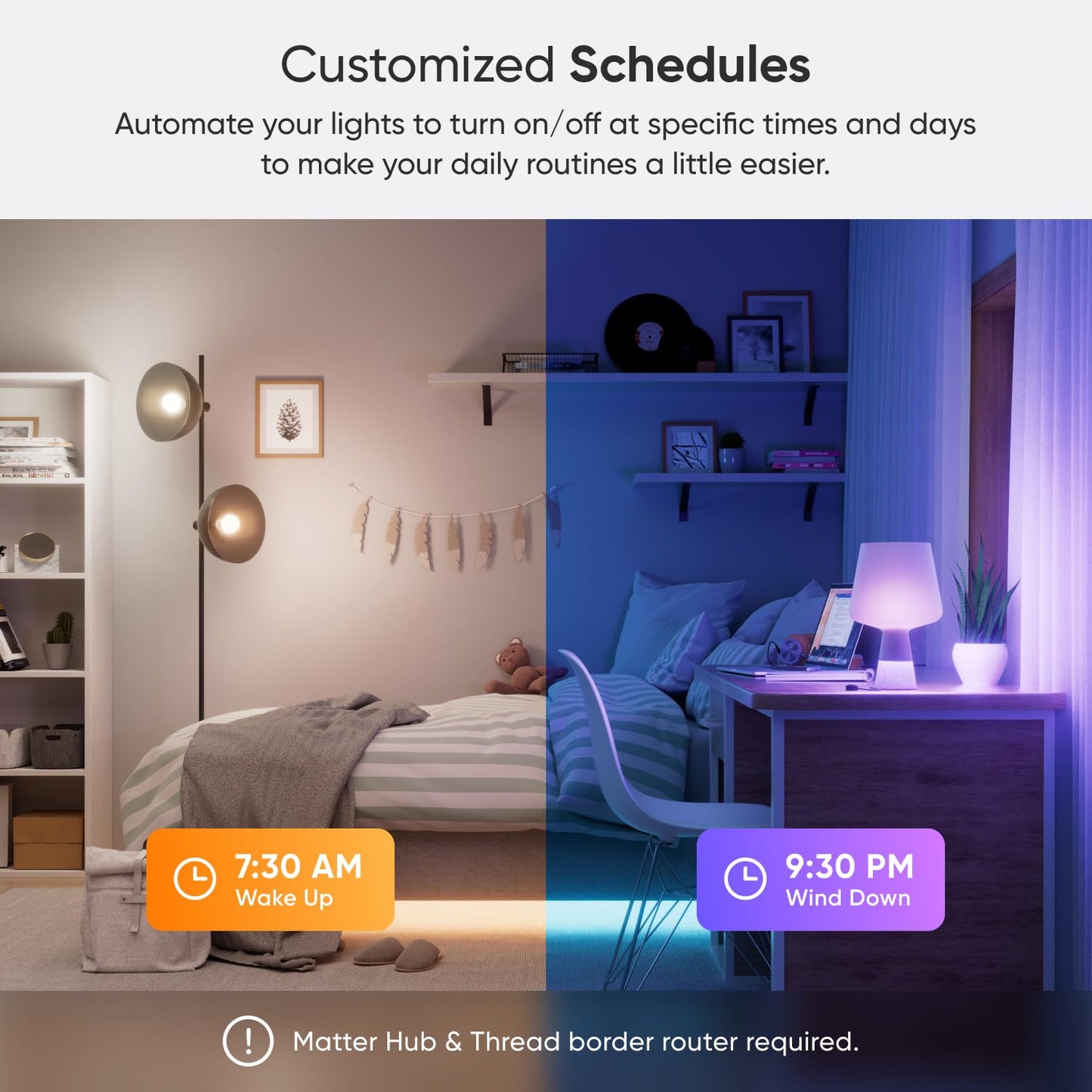 Nanoleaf Matter Essentials B22 LED Bulbs, Pack of 3 RGBW Dimmable Smart Bulbs...