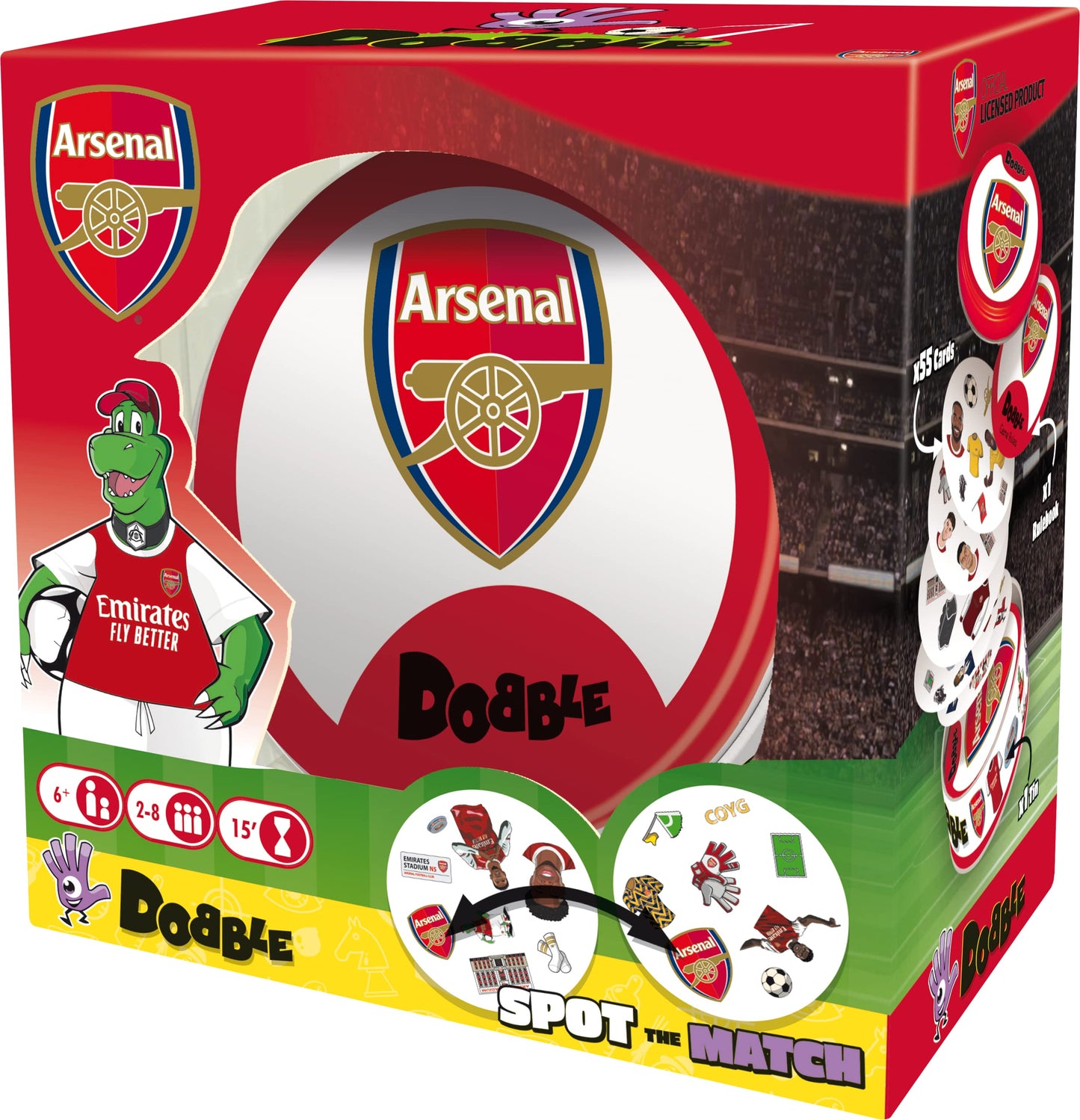 Asmodee | Dobble Arsenal | Card Game | Ages 6+ | 2-8 Players | 15 Minutes Pla...