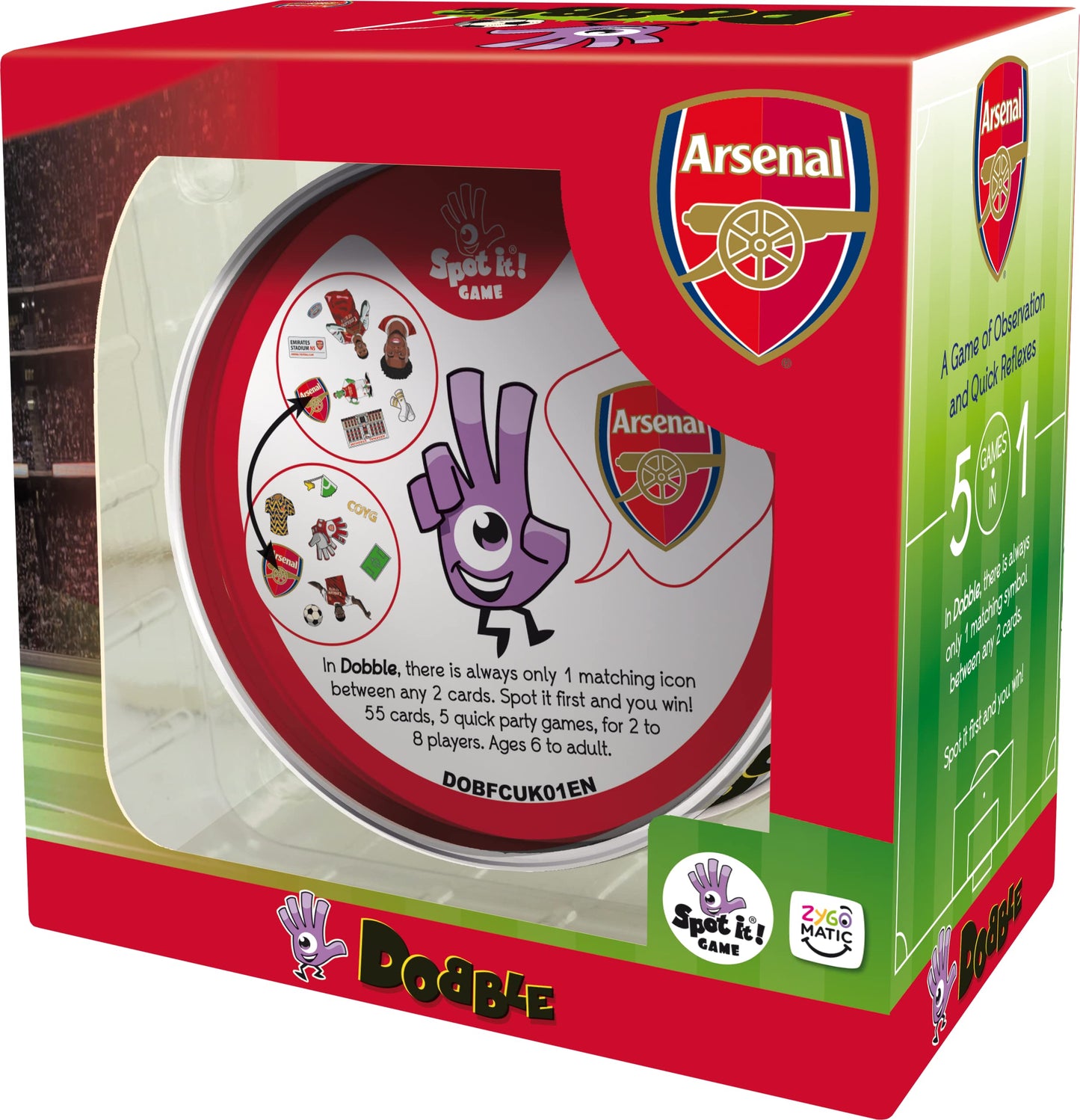 Asmodee | Dobble Arsenal | Card Game | Ages 6+ | 2-8 Players | 15 Minutes Pla...