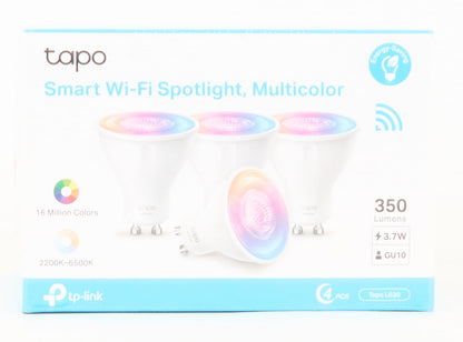 Tapo Smart WLAN Light Bulb GU10 L630, 4 Pieces, Energy Saving, 3.5 W Equivale...