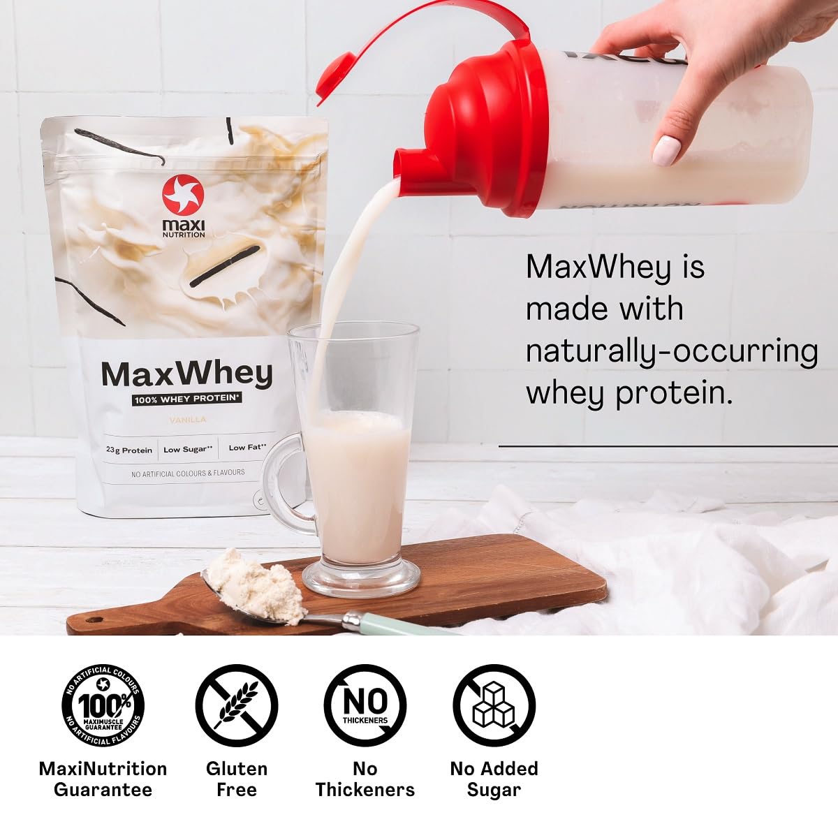MaxiNutrition - MaxWhey - Whey Protein Powder Vanilla - Low-Fat - Low Sugar -...