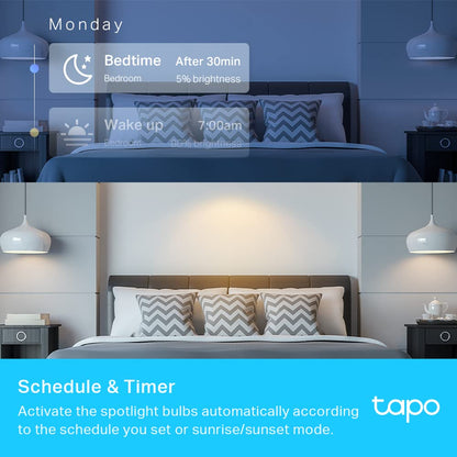 Tapo Smart WLAN Light Bulb GU10 L630, 4 Pieces, Energy Saving, 3.5 W Equivale...