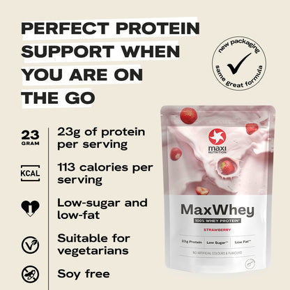 MaxiNutrition - MaxWhey - Whey Protein Powder Strawberry - Low-Fat - Low Suga...