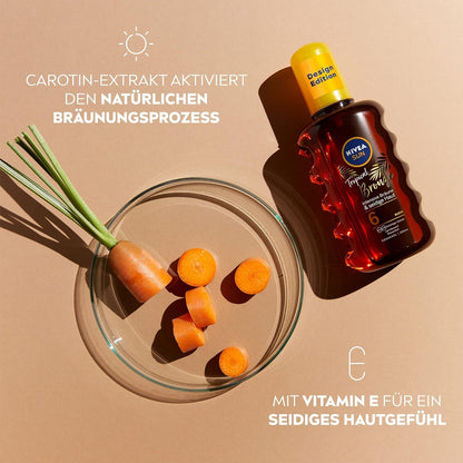 NIVEA SUN Tropical Bronze Oil Spray SPF 6 (200 ml), Sun Protection for Long-L...