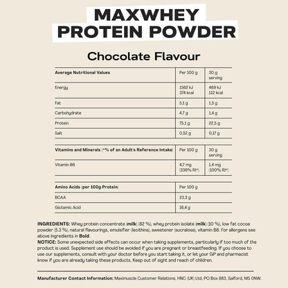 MaxiNutrition - MaxWhey - Whey Protein Powder Chocolate - Low-Fat - Low Sugar...
