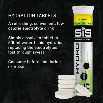 Science In Sport Hydro Hydration Tablets, Gluten-Free, Zero Sugar, Lemon Flav...