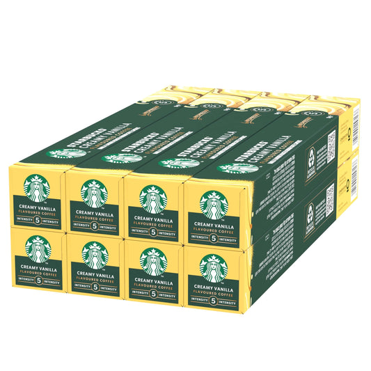 STARBUCKS Creamy Vanilla Flavoured Coffee by Nespresso, Blonde Roast, Coffee ...