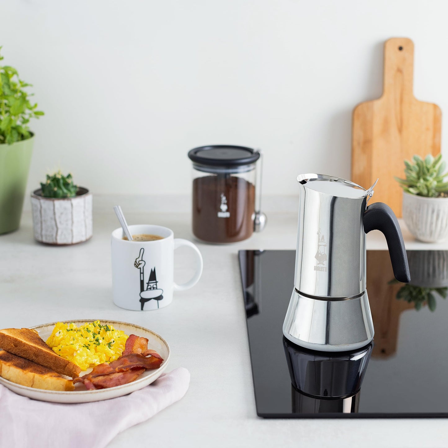 Bialetti New Venus Italian Coffee Maker 10 cup (Induction), Stainless Steel, ...