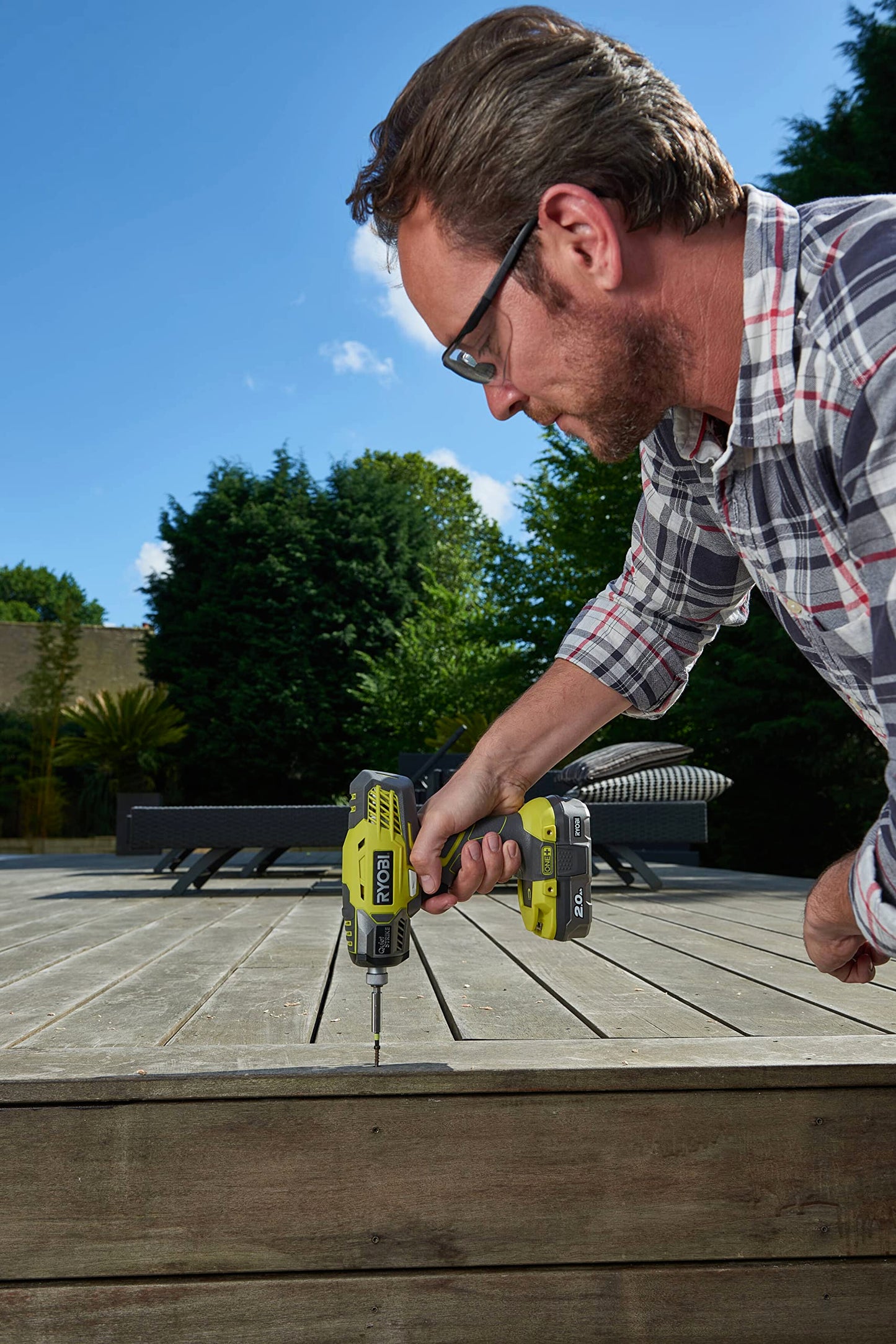 Ryobi RB18L20 18V ONE+ Lithium+ 2.0Ah Battery, Hyper Green/Grey