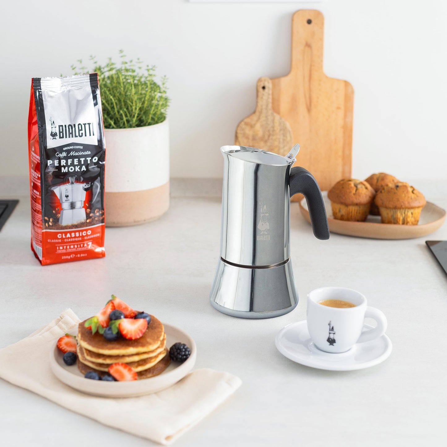 Bialetti New Venus Italian Coffee Maker 10 cup (Induction), Stainless Steel, ...