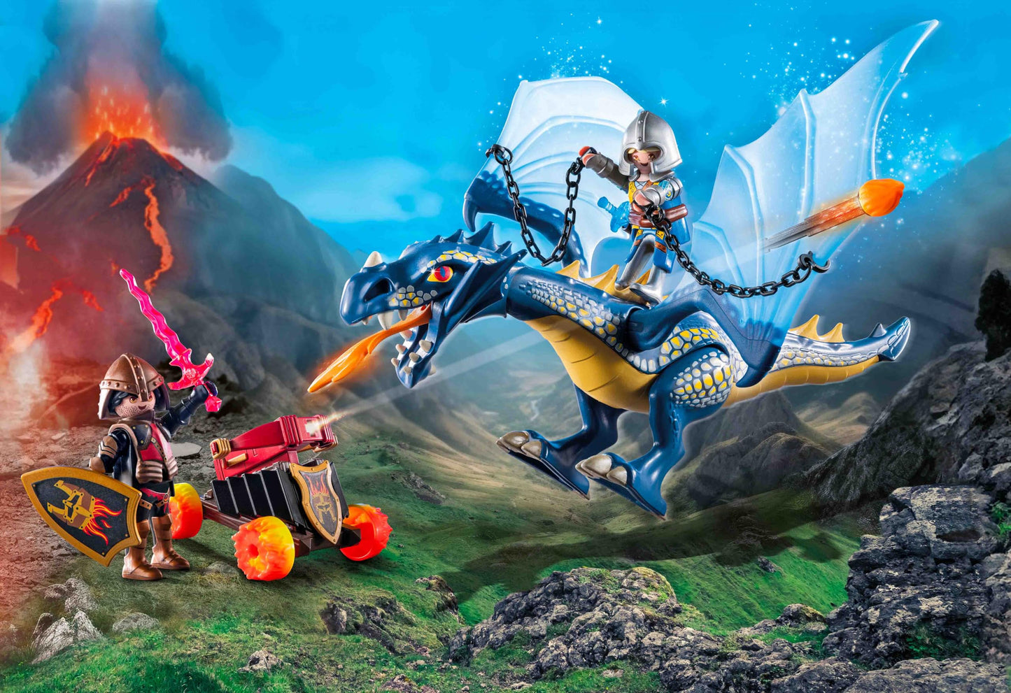 Playmobil 71644 Knights of Novelmore: Dragon Combat, medieval castle and knig...